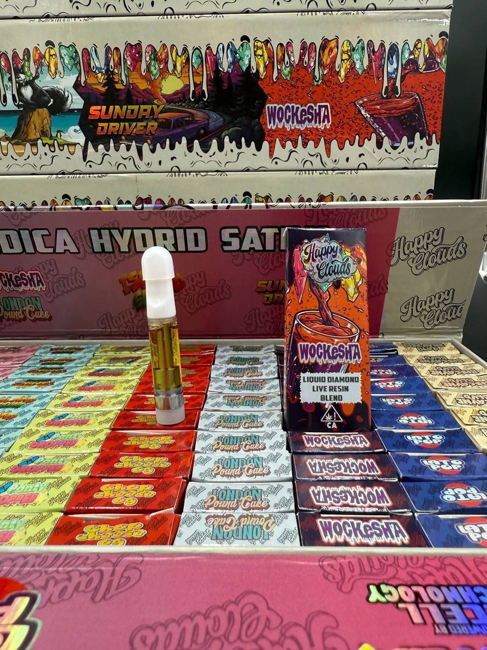 Happy Clouds Carts 1G – Liquid Diamonds X Live Resin Blend