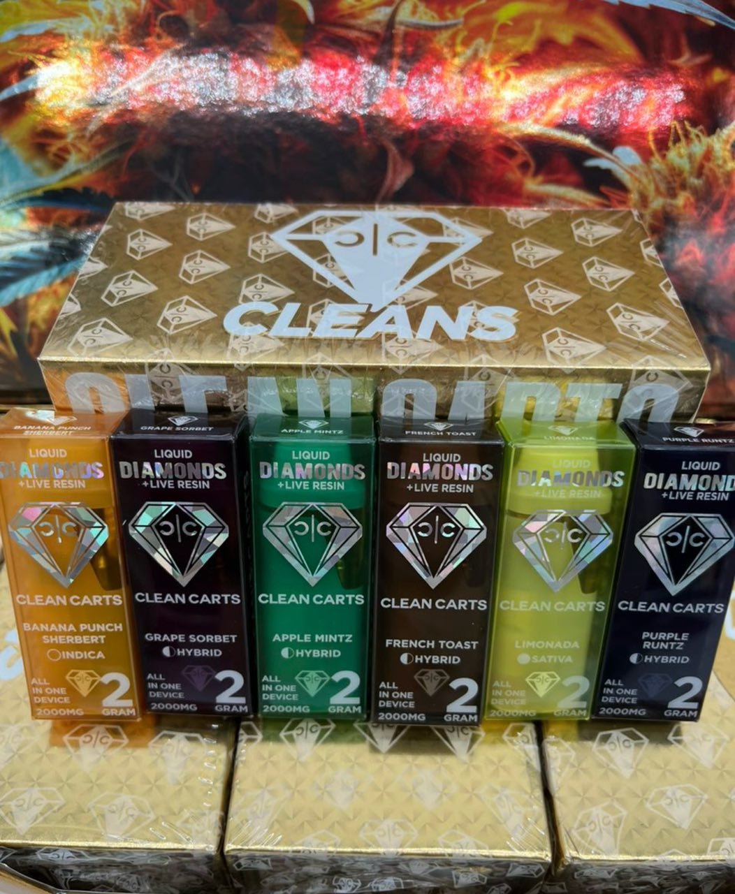CLEAN CARTS 2G DISPOSABLE CASINO EDITION – LIQUID DIAMONDS + LIVE RESIN