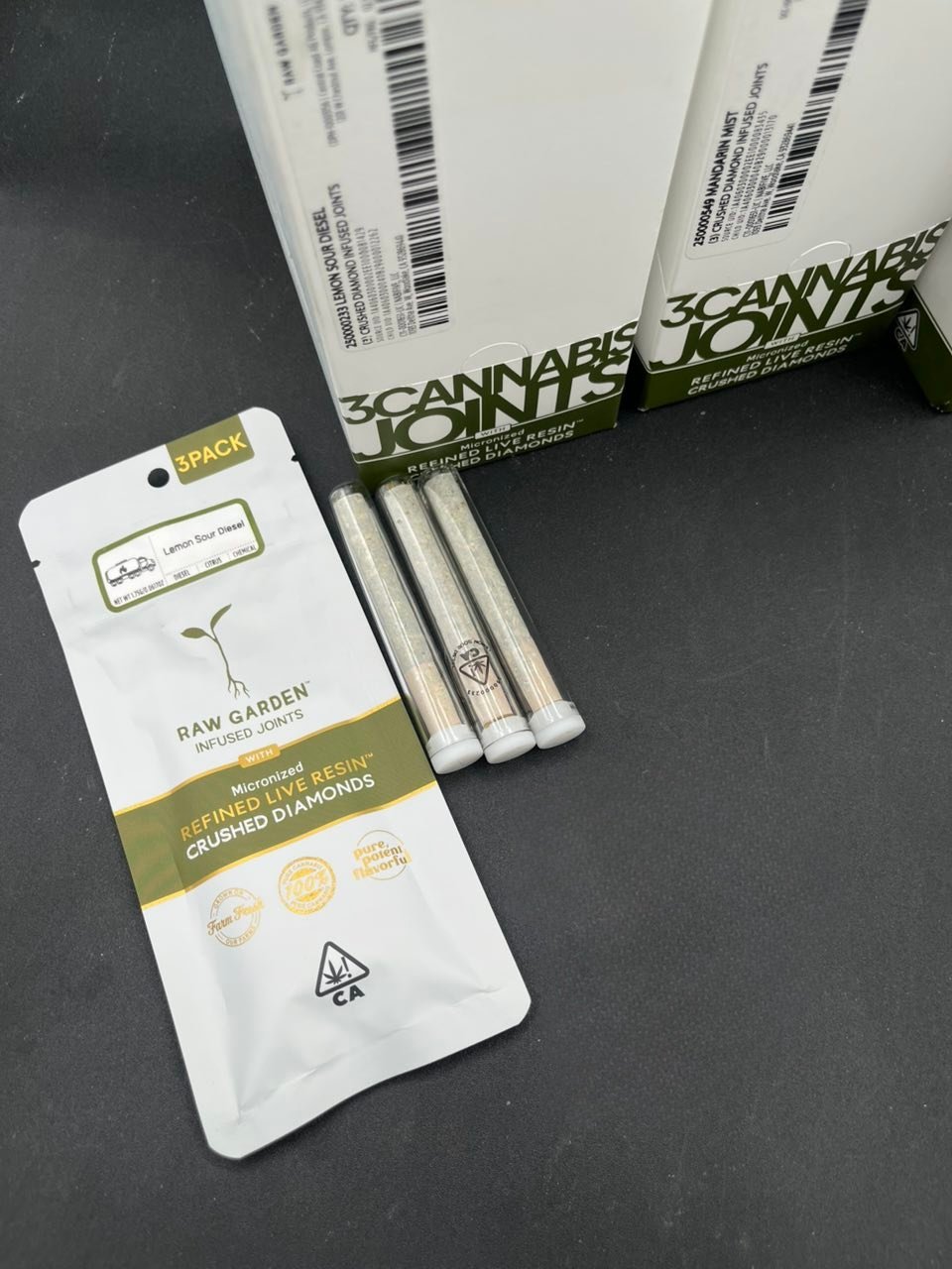 RAW GARDEN INFUSED JOINTS W/ Micronized REFINED LIVE RESIN CRUSHED DIAMONDS